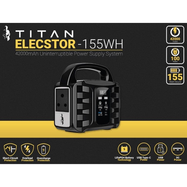Titan Elecstor 100W 42000mAh 155WH Portable Power Station TIT-T101