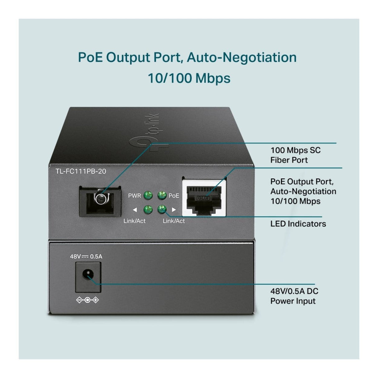 TP-Link Omada TL-FC111PB-20 WDM Media Converter with 1-port PoE