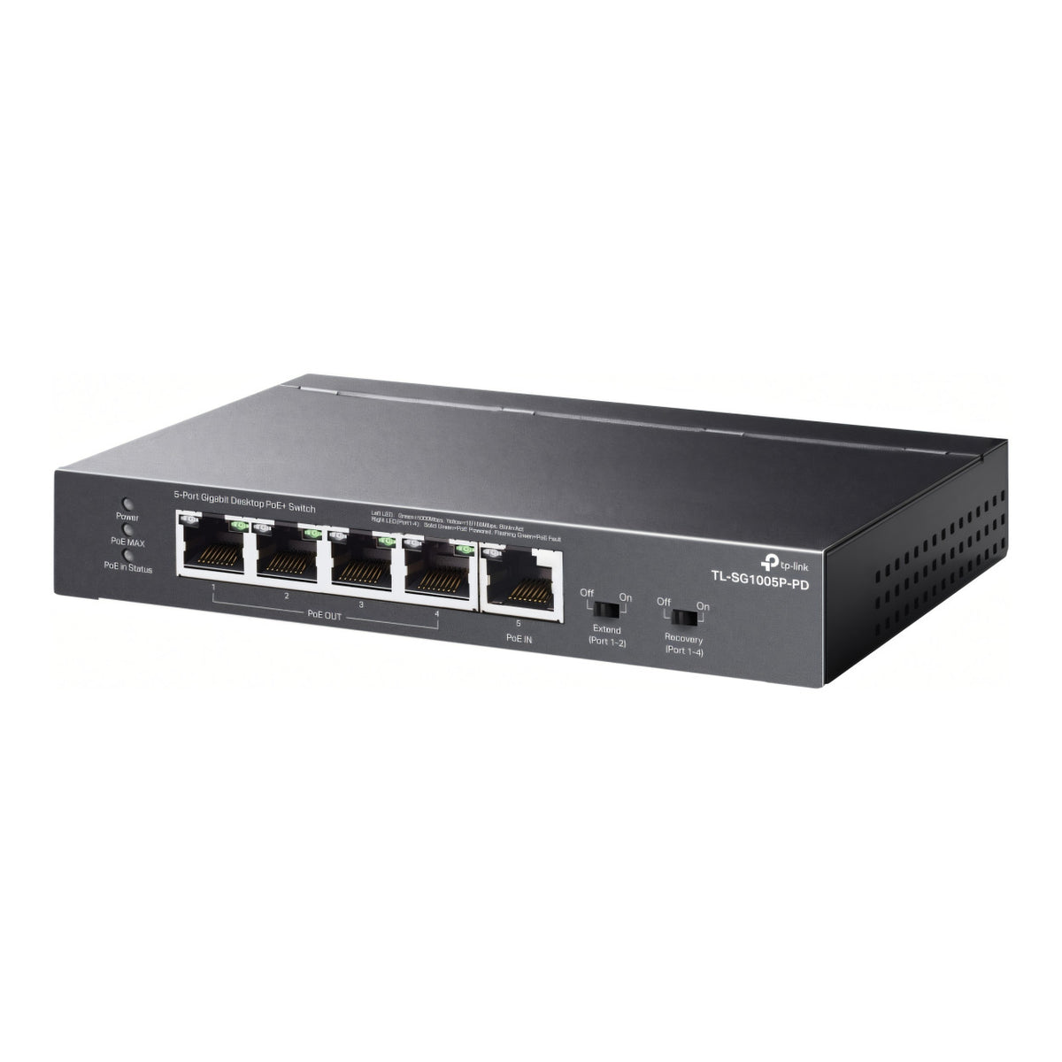 TP-Link 5-Port Gigabit 1-Port PoE++ In and 4-Port PoE+ Out Desktop Switch TL-SG1005P-PD