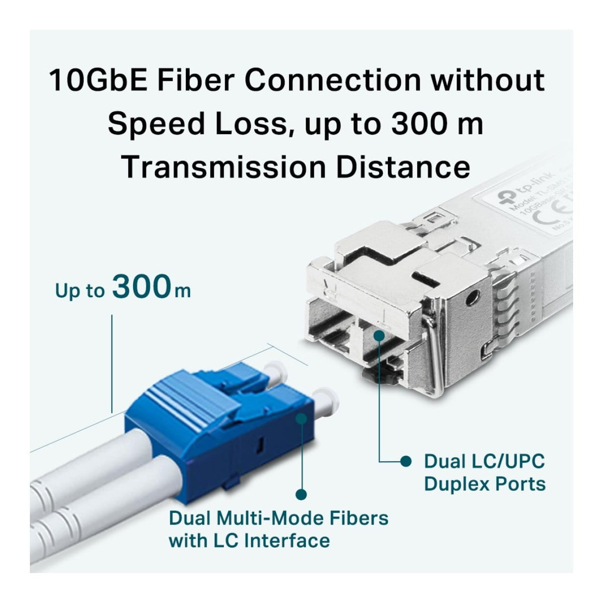 TP-Link Omada TL-SM5110-SR 10Gbps Base-SR SFP+ LC Multi-Mode Transceiver Module
