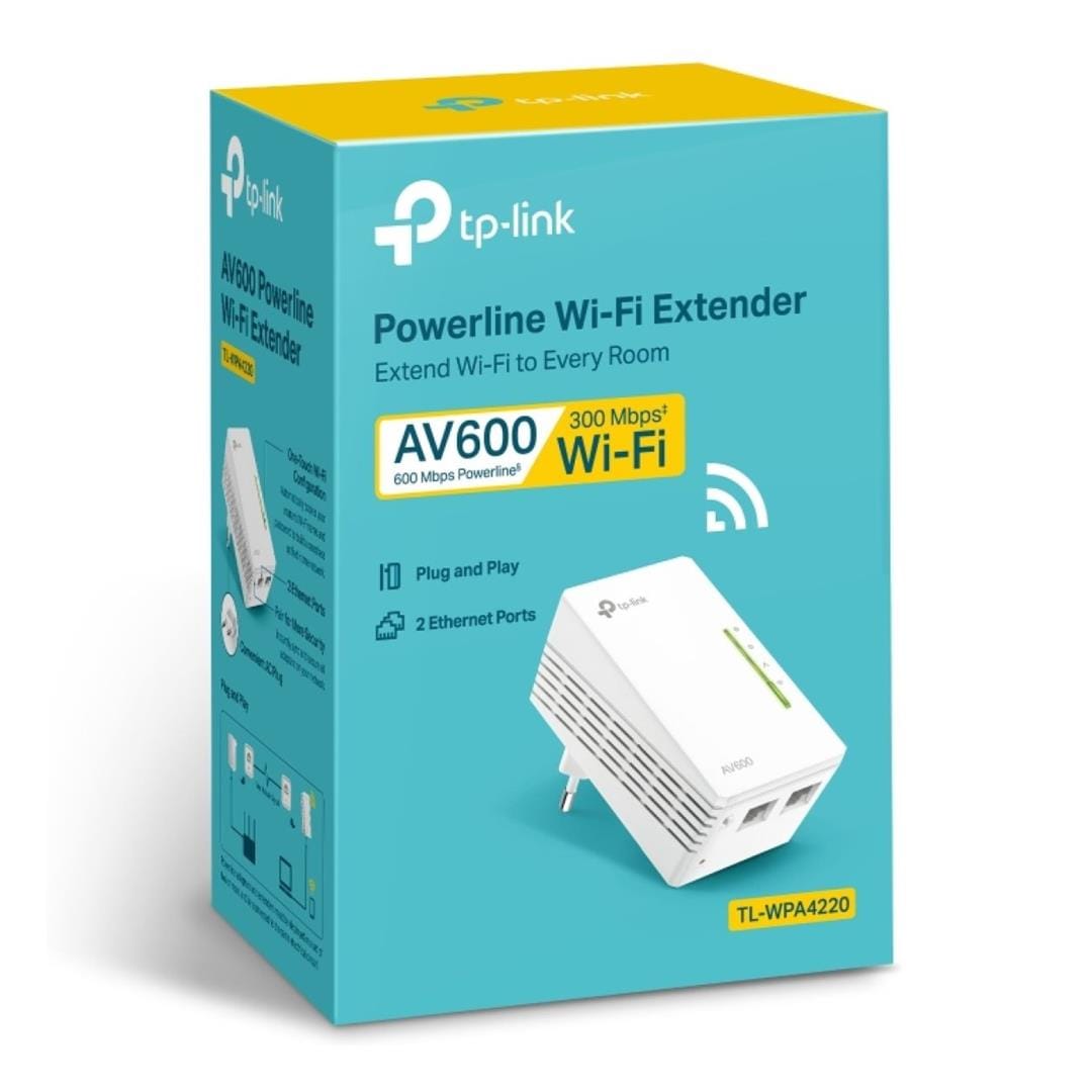 TP-Link TL-WPA4220 AV600 300Mbps Wi-Fi Powerline Extender Single-Pack