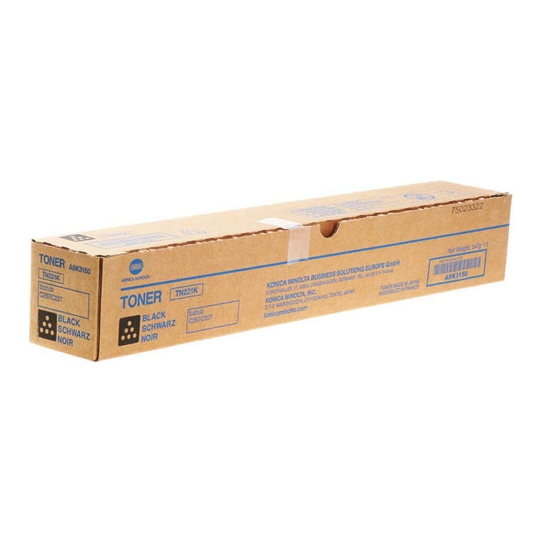 Konica Minolta TN221BK Black Toner Cartridge 24,000 pages Original TN-221BK Single-pack