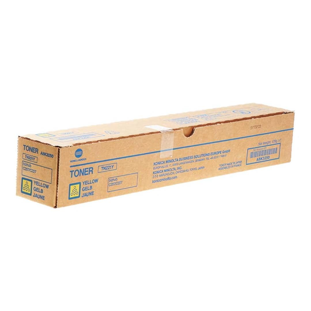 Konica Minolta TN221Y Yellow Toner Cartridge 21,000 pages Original TN-221Y Single-pack