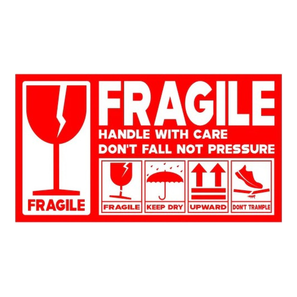 UniQue Fragile 90 x 50mm Label Sticker Roll 500 Labels TOT1626