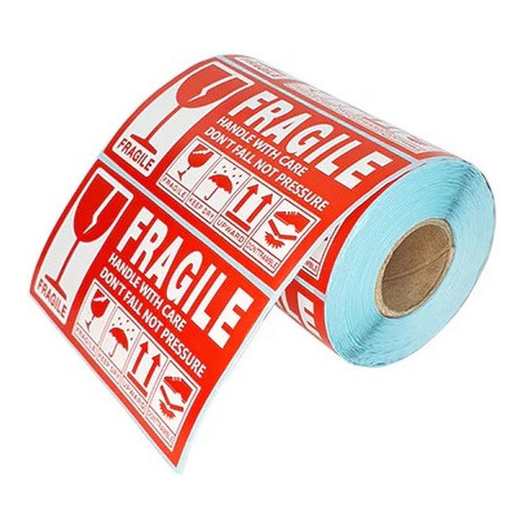 UniQue Fragile 90 x 50mm Label Sticker Roll 500 Labels TOT1626