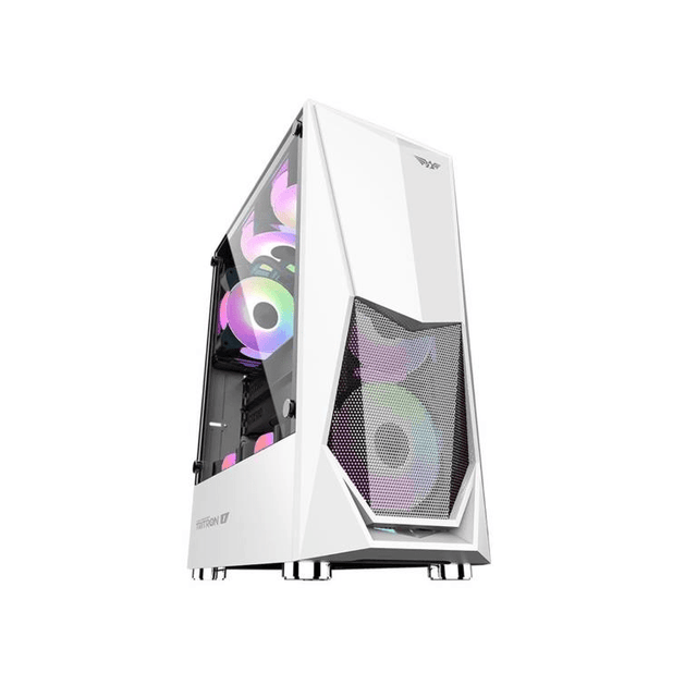 Armaggeddon Tritron 1 ATX Gaming PC Case with 3xARGB Fans White TRITON1WHT