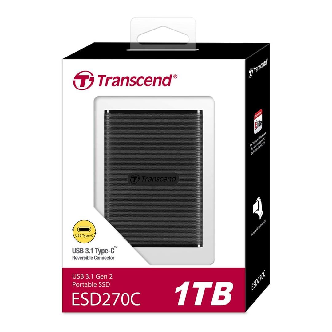 Transcend ESD270C Portable 1TB Black External SSD TS1TESD270C