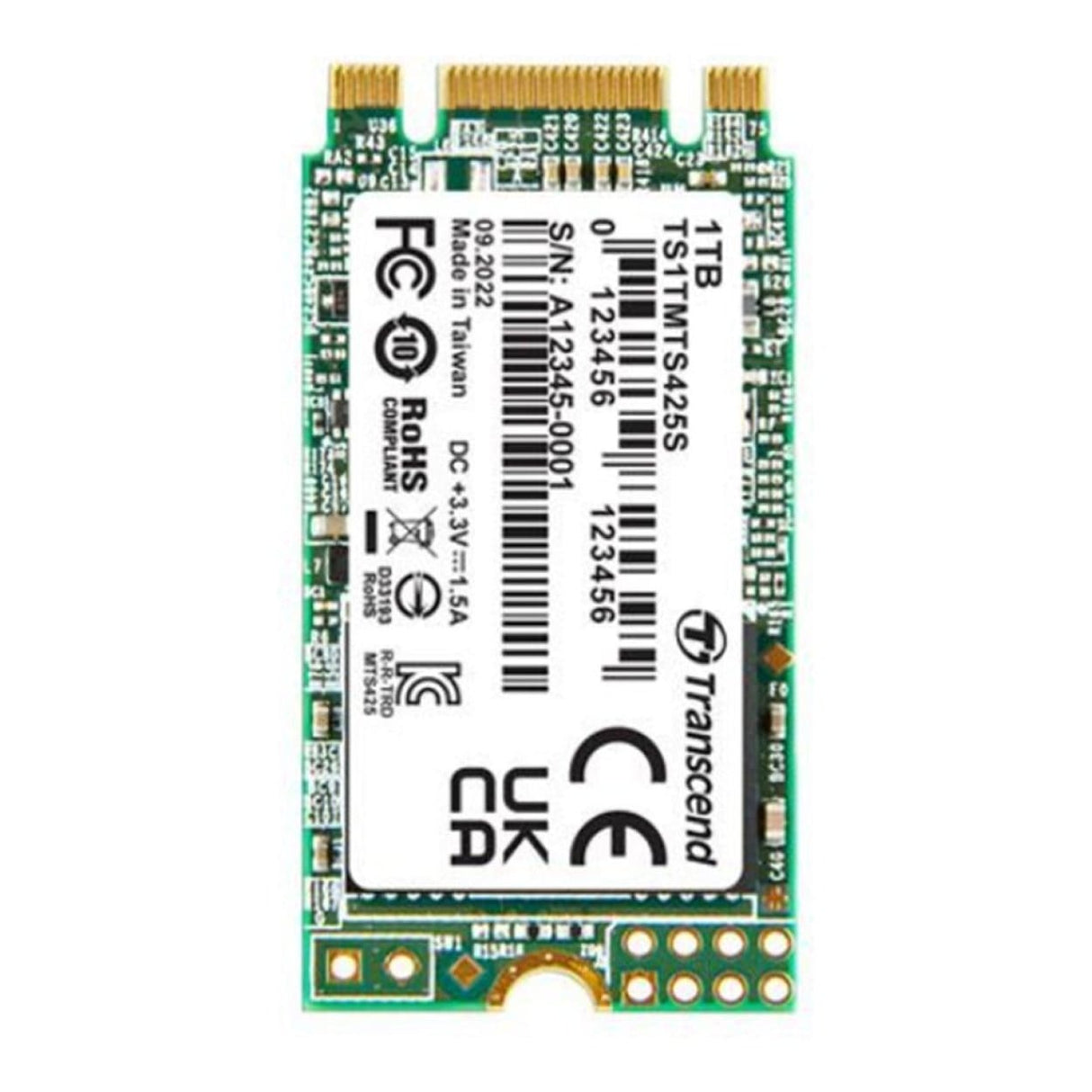Transcend 425S M.2 1TB Serial ATA III 3D NAND Internal SSD TS1TMTS425S
