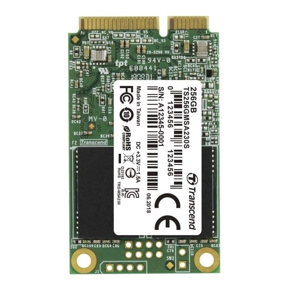 Transcend 2.5-inch 256GB mSATA Internal SSD TS256GMSA230S