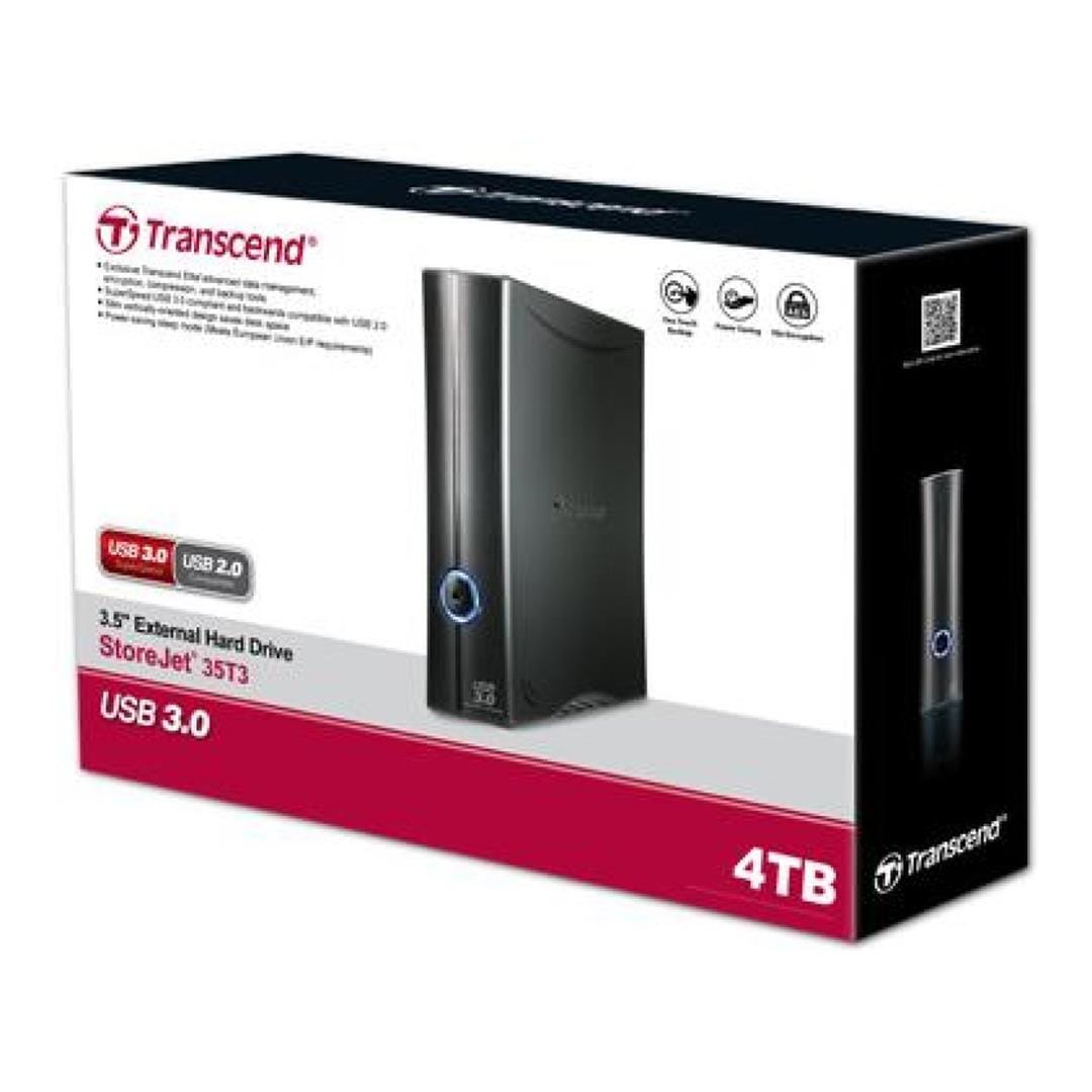 Transcend StoreJet 35T3 4TB External Hard Drive TS4TSJ35T3