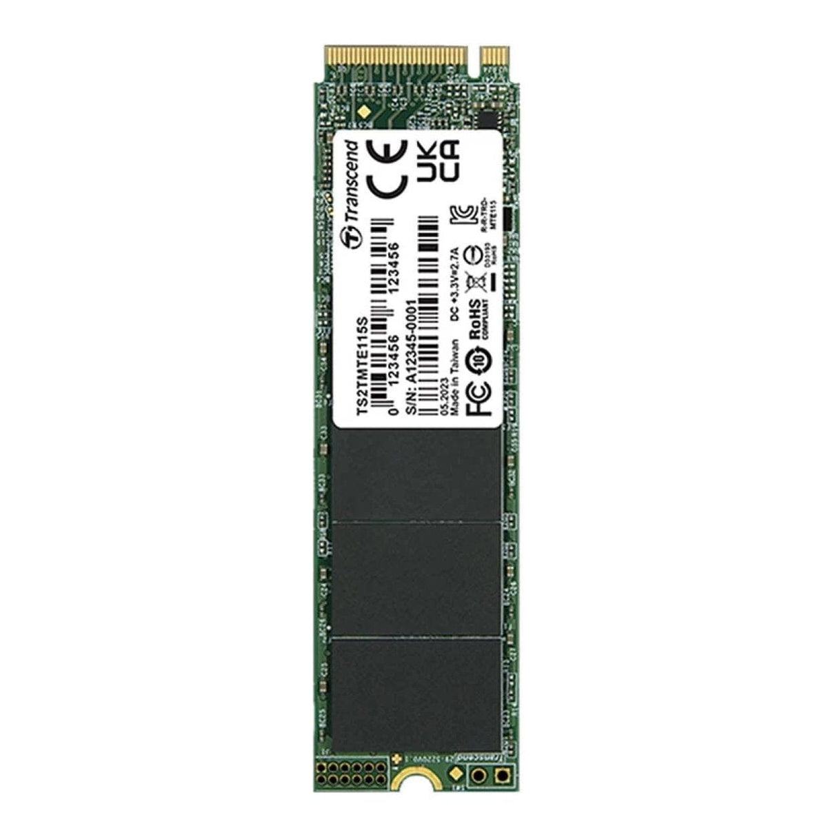 Transcend 2280 M.2 500GB NVMe Gen3x4 Internal SSD TS500GMTE115S