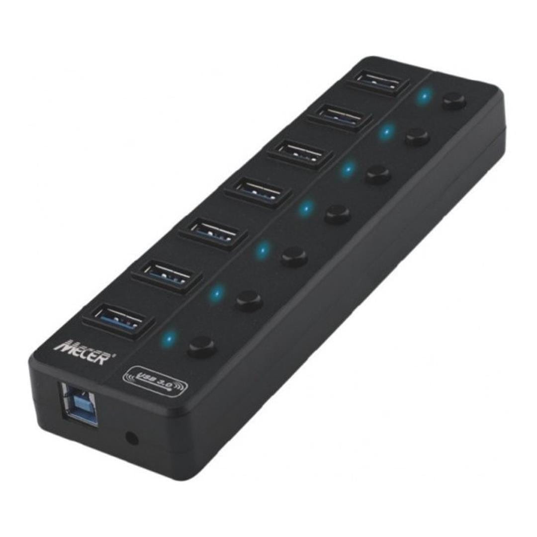 Mecer U3-7HL 7-port External PDU Black