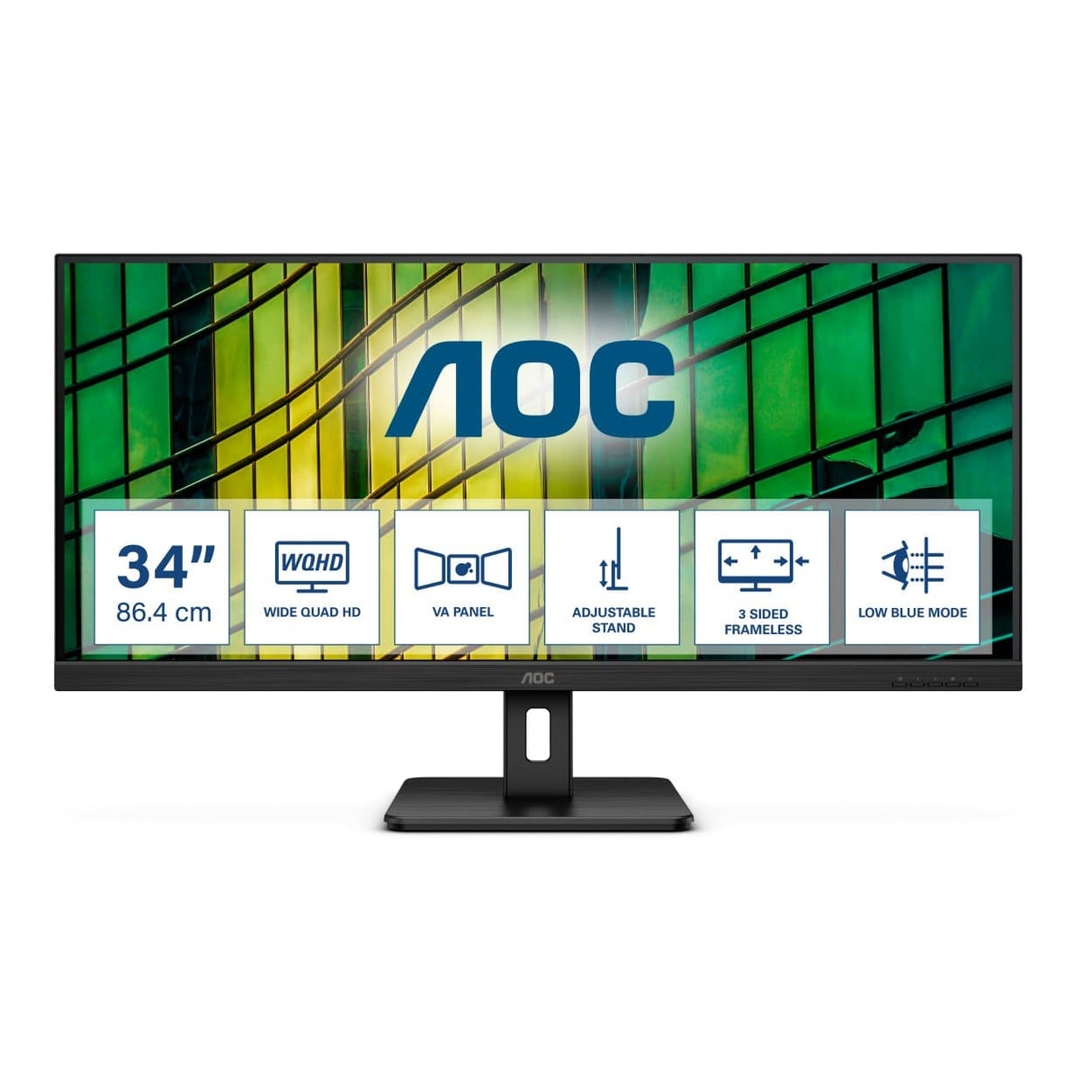 AOC U34E2M 34-inch 3440 x 1440p WQHD 21:9 100Hz 1ms LED VA Monitor