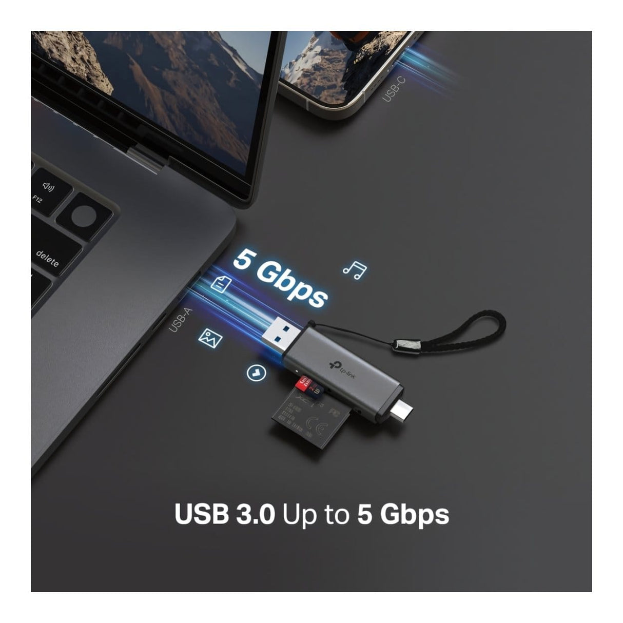 TP-Link UA430D USB-C/A to SD and microSD 3.0 Card Reader