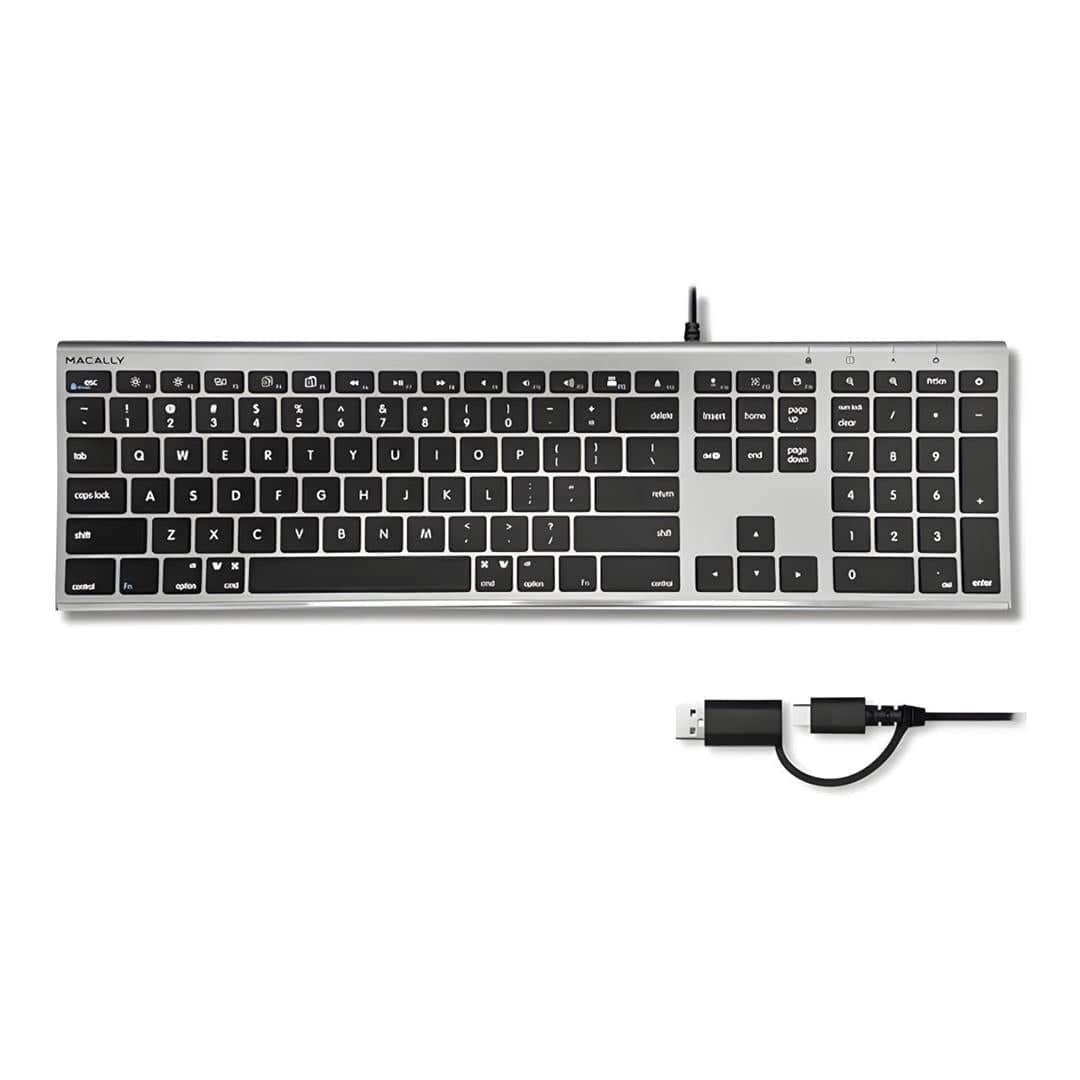 Macally Ultra Slim USB Wired Keyboard for Mac UCACEKEYSG2