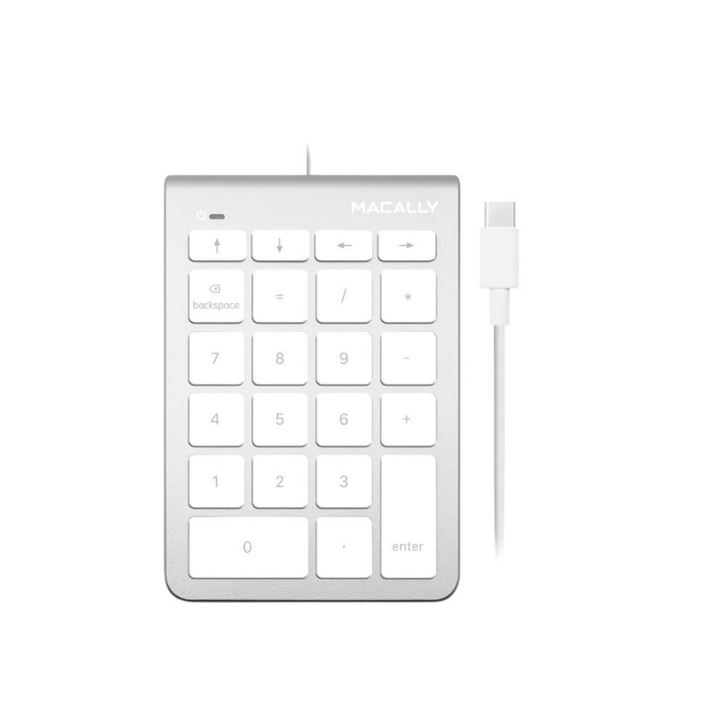 Macally Wired USB-C Numeric Keypad - Silver UCNUMKEY22