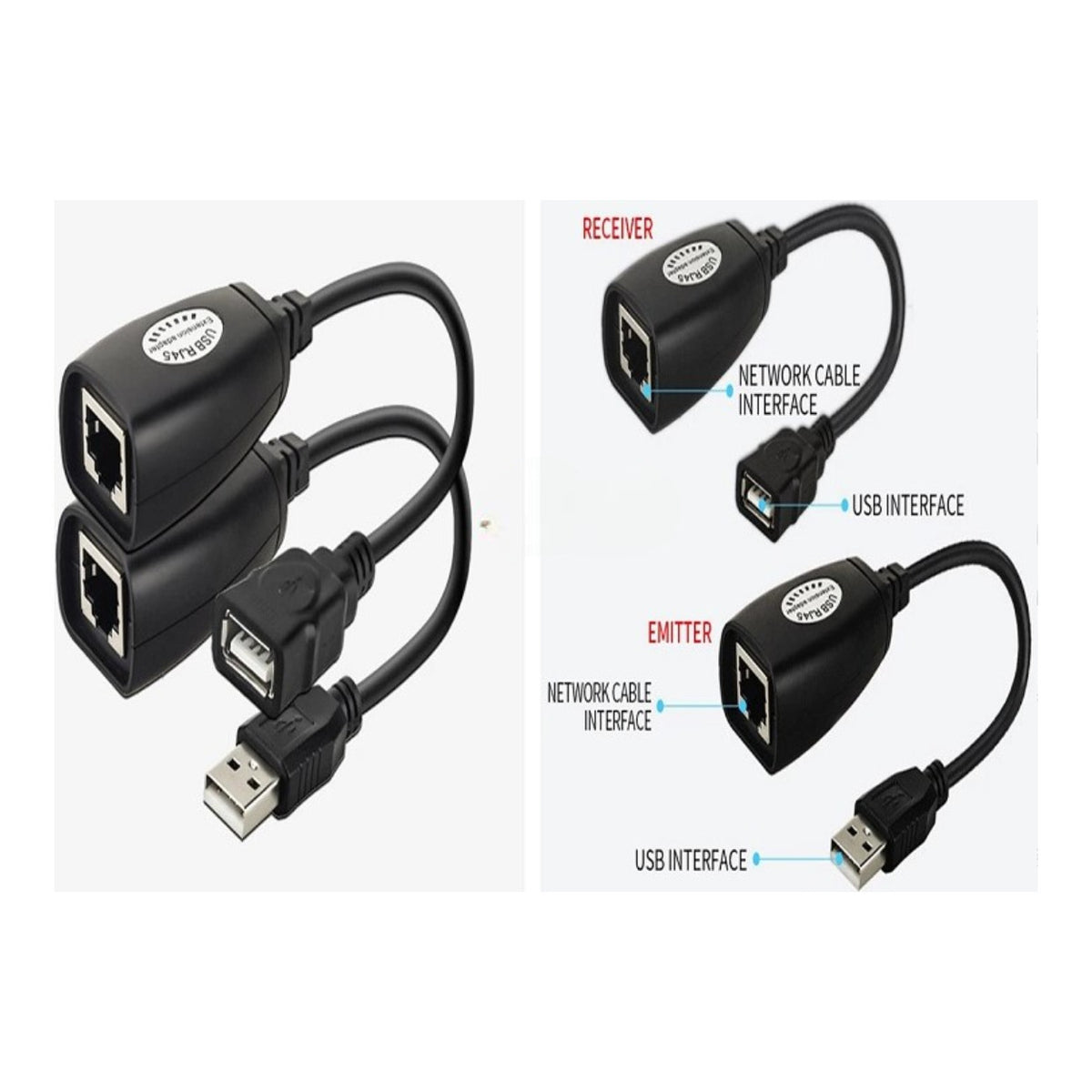 UniQue USB to RJ45 150ft Extension Adapter UNQ-USB-RJXT