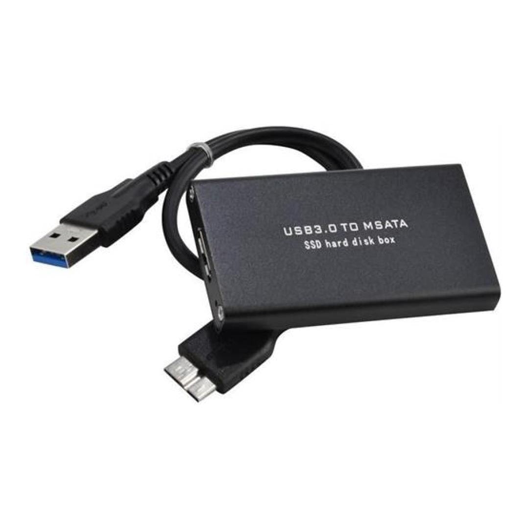 UniQue Mini External SSD Enclosure with Type-A to mSATA Data Cable UNQEMSUSB3