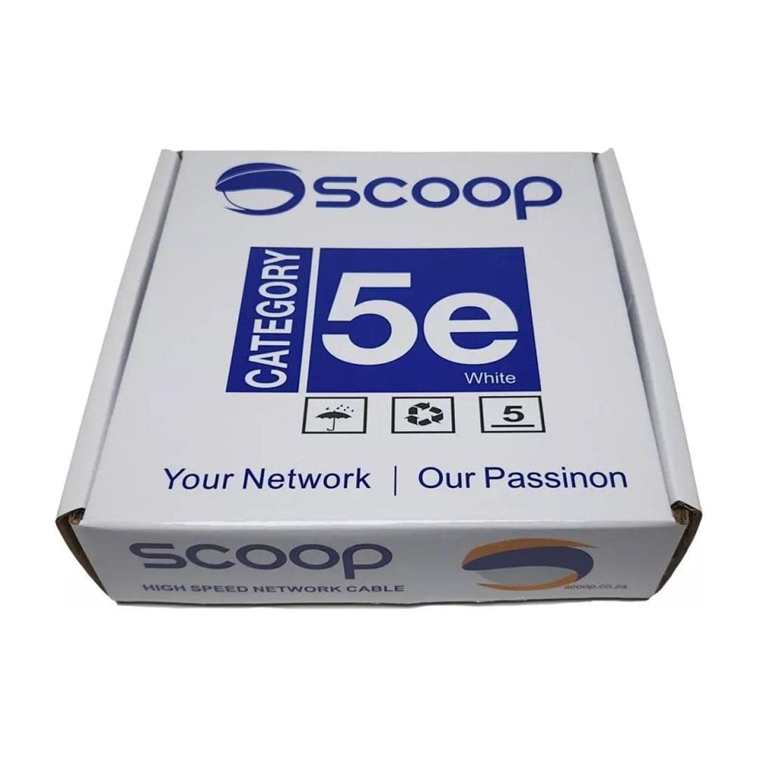 Scoop CAT5e CCA UTP Box Cable 100m White UTP-100CW