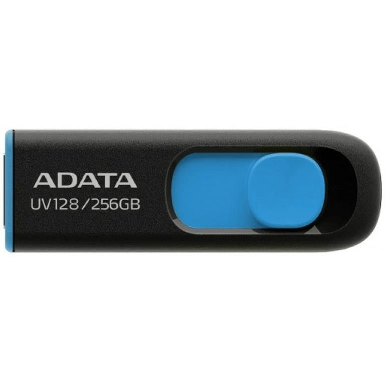 ADATA UV128 256GB Type-A Gen1 USB Flash Drive Black Blue UV128-256G-RBE