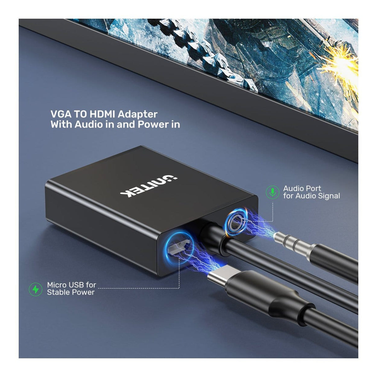Unitek VGA to HDMI Adapter V1112ABK01