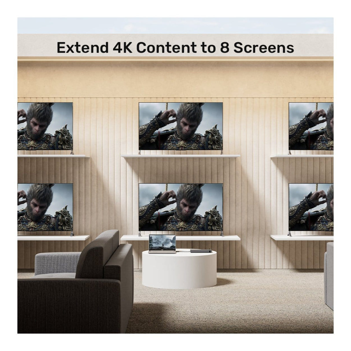 Unitek 9-port 4K HDMI Splitter Grey V1132A01-UK