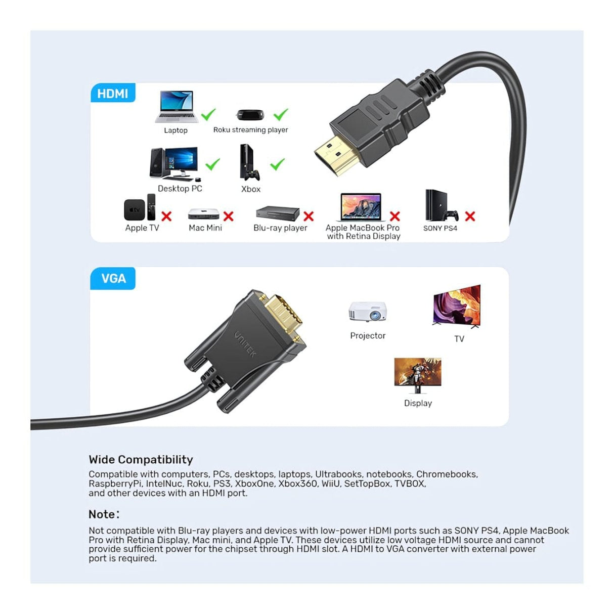 Unitek V1185A01 2m HDMI to VGA Cable