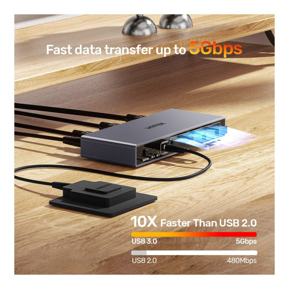 Unitek 5Gbps HDMI KVM Switch V1309AGY01-EU