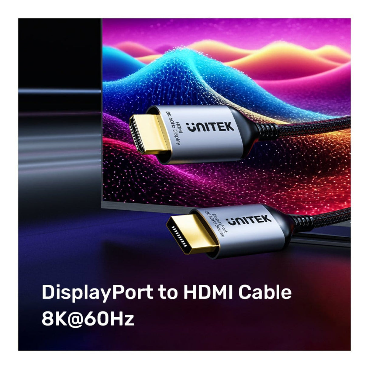 Unitek V1610A01 1.8m 8K DisplayPort 1.4 to HDMI 2.1 Cable