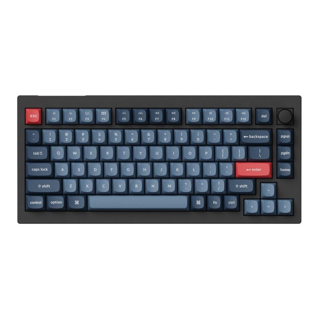 Keychron V1 Max QMK/VIA Wireless Custom Keyboard Black with Red Switches V1M-D1
