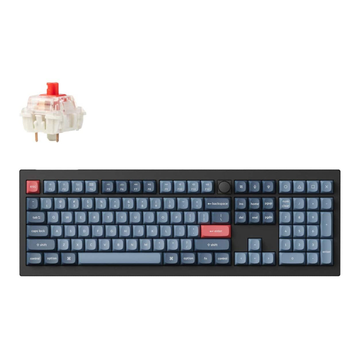 Keychron V6 Max QMK/VIA Wireless Custom Keyboard Black with Red Switches V6M-D1