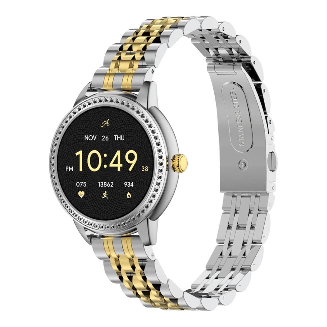 Volkano Ayla Collection Round Smartwatch with Metal Link Strap VAC5-5106-GDSL