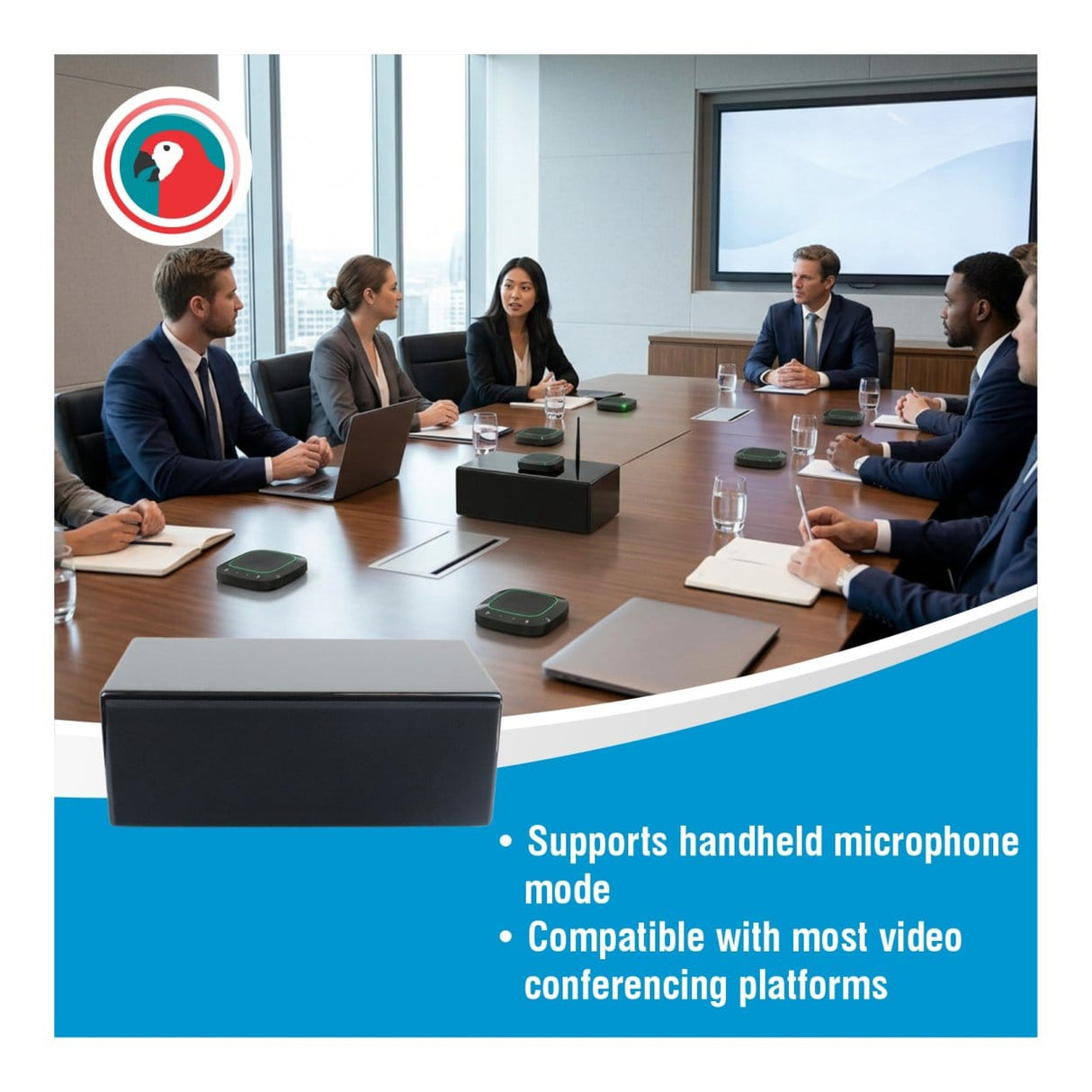 Parrot Wireless Audio Conferencing System with 4 Microphones, Processor and Loudspeaker VC0007
