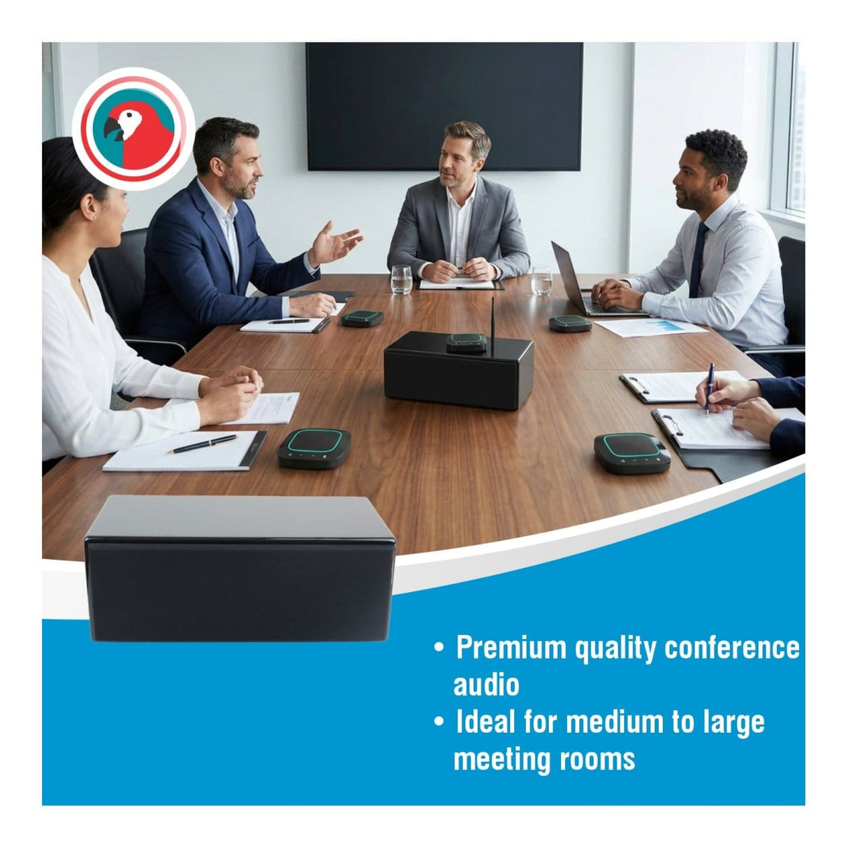 Parrot Wireless Audio Conferencing System with 4 Microphones, Processor and Loudspeaker VC0007