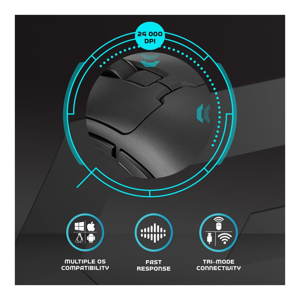 Volkano Arc Ultra-Lightweight Wireless Gaming Mouse VG-201-BK