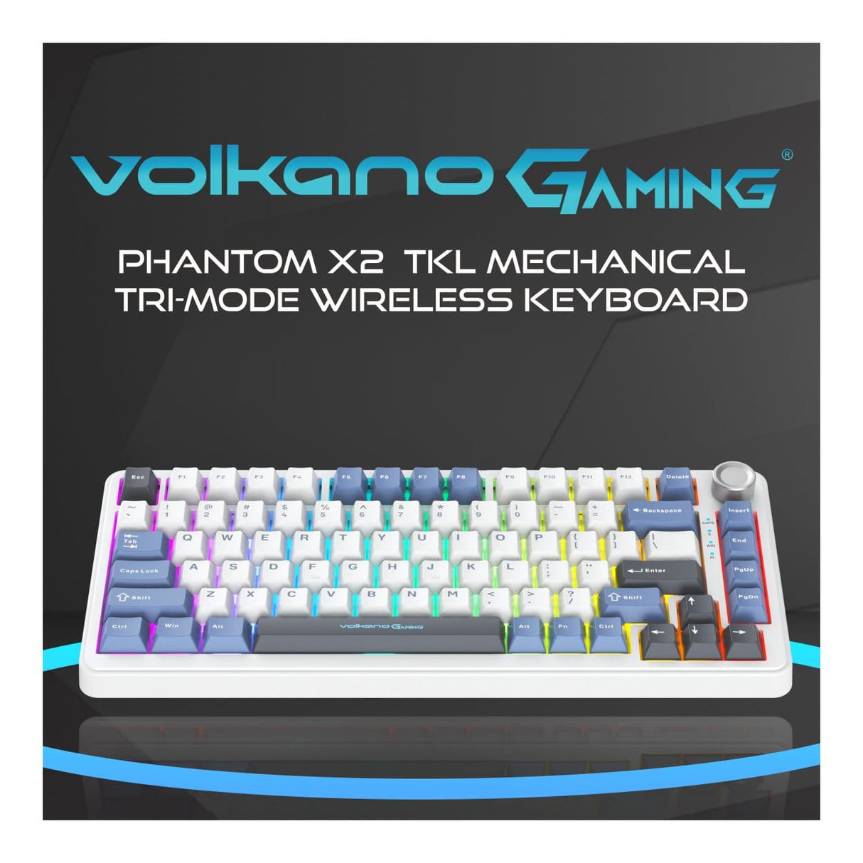 Volkano Phantom X2 TKL Tri-Mode Wireless Gaming Keyboard VG-209-BK