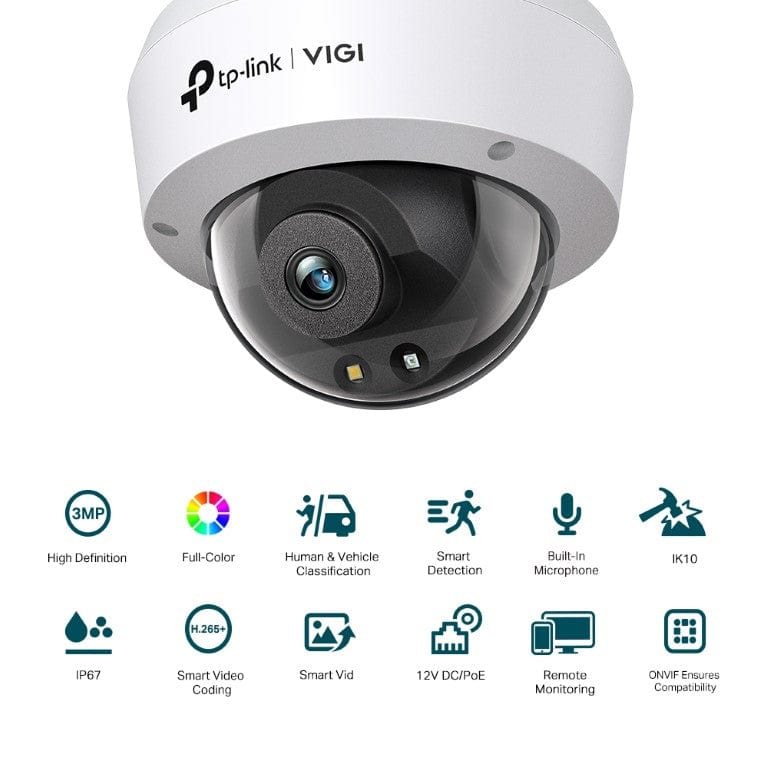 TP-Link VIGI C230 3MP 2.8mm Full-Color Dome Network Camera