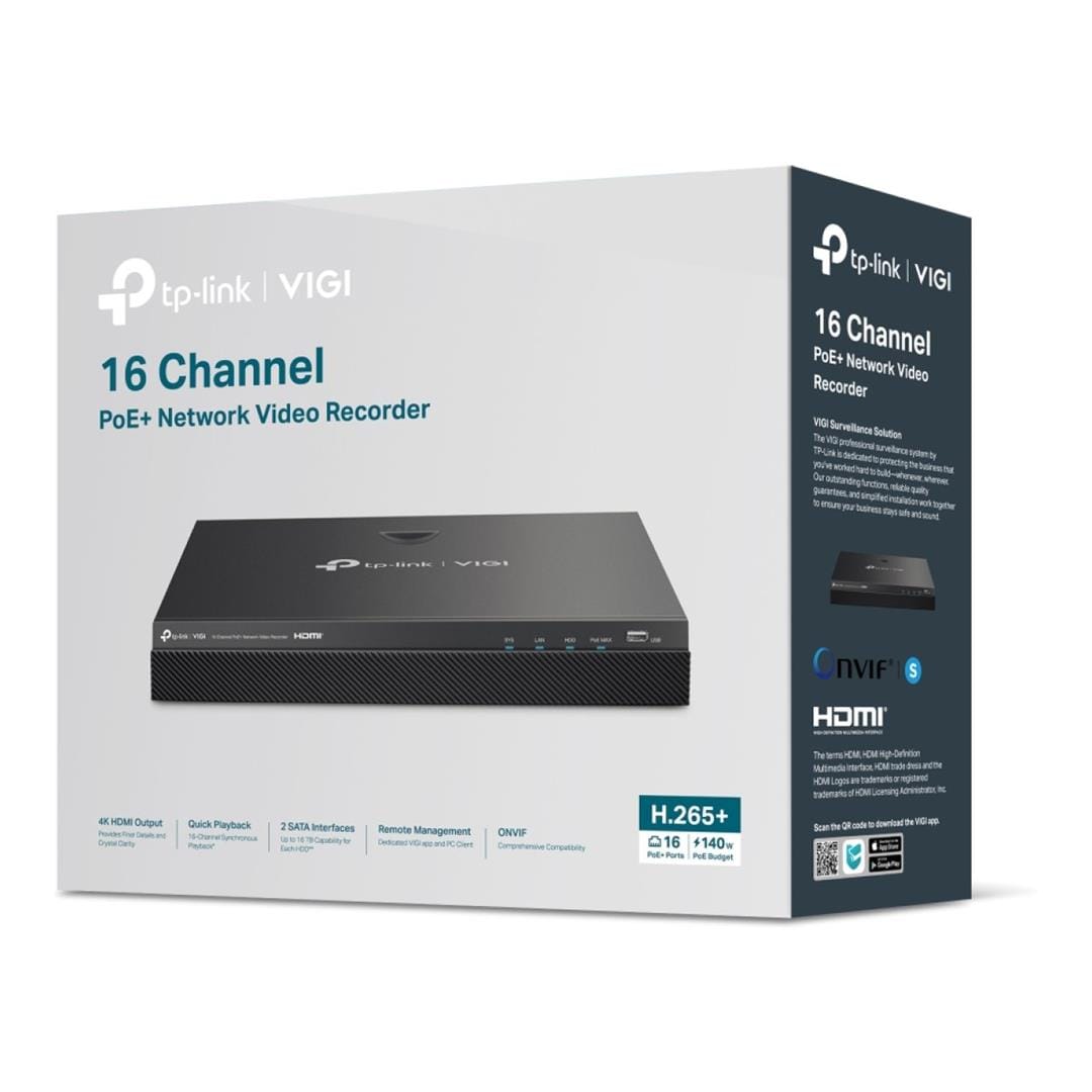 TP-Link Vigi NVR2016H-16MP 16-ch PoE+ Network Video Recorder VIGI NVR2016H-16MP