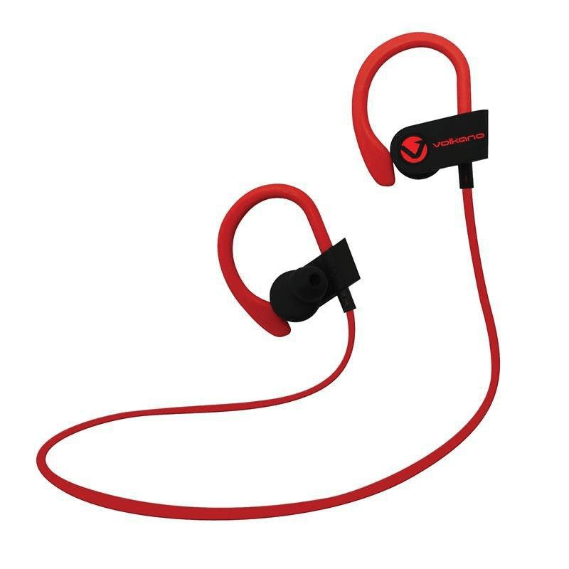 Volkano Race Series Bluetooth Sport with Earhook Earphones Black and Red VK-1008-BKRD