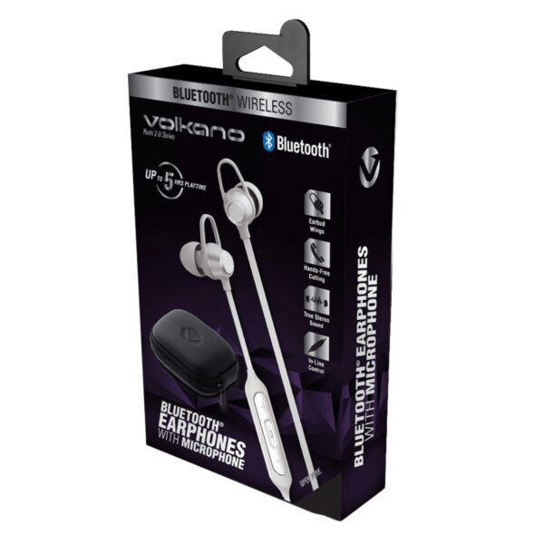 Volkano Rush 2.0 Series Bluetooth Earphones with Mic Silver VK-1106-SL