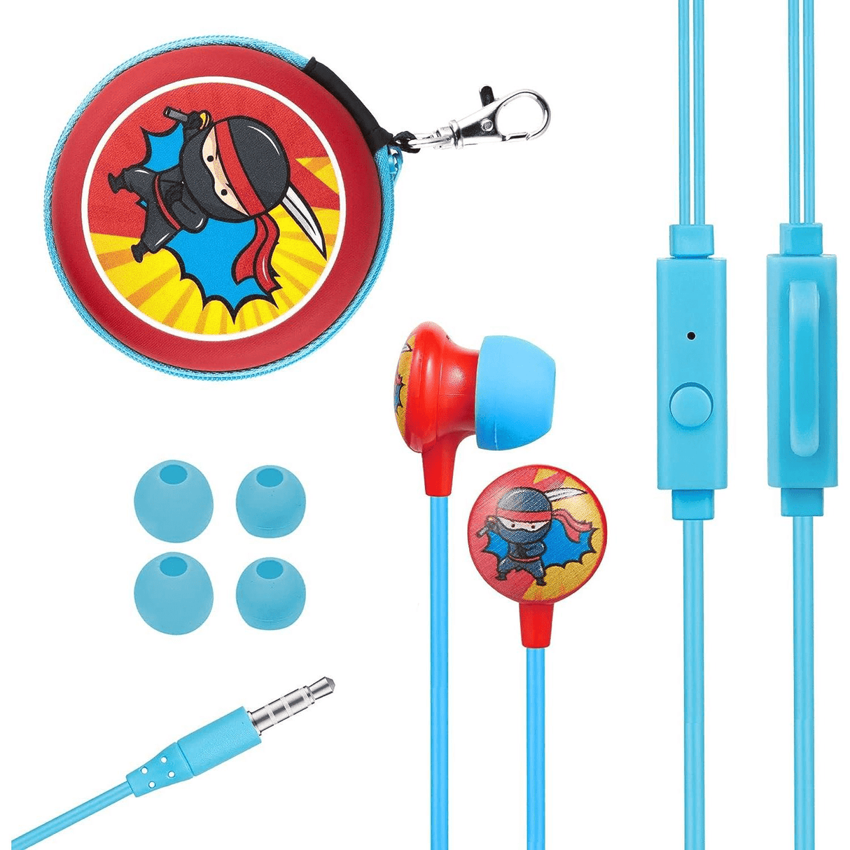 Volkano Kiddies Series Earphones with Keychain - Ninja VK-1150-NJ-CF