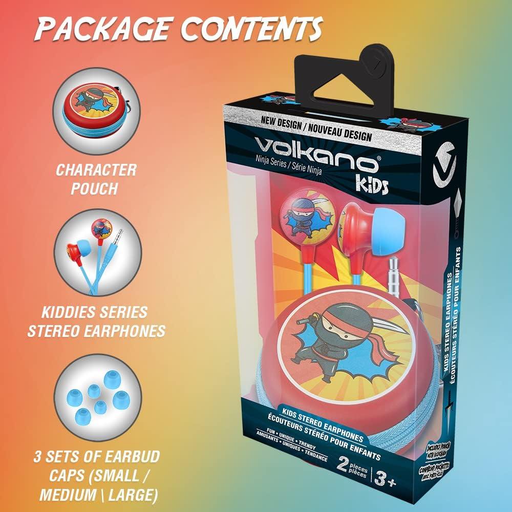 Volkano Kiddies Series Earphones with Keychain - Ninja VK-1150-NJ-CF