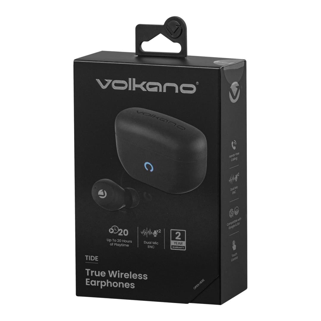 Volkano Tide Series True Wireless Earphones Black VK-1179-BK
