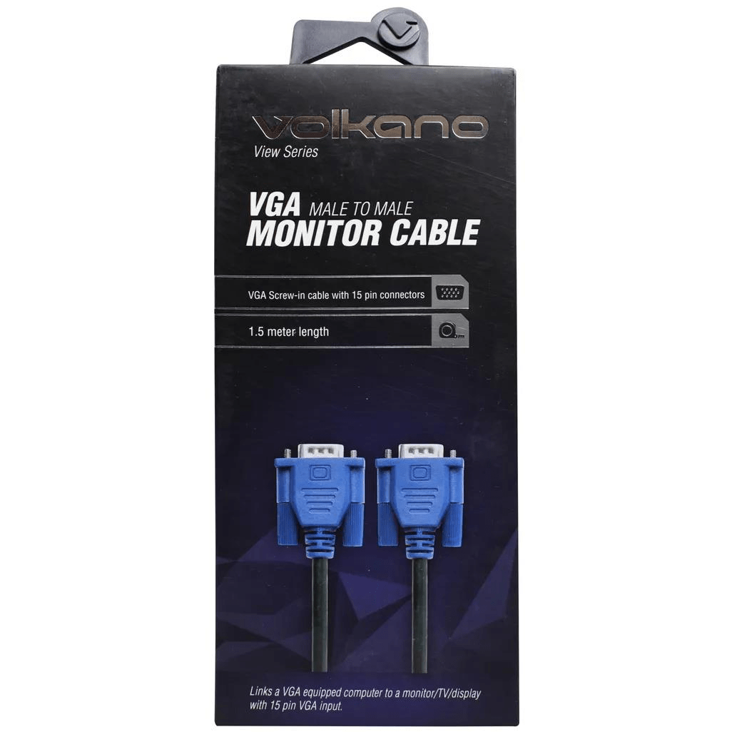 Volkano View Series 1.5m Male to Male VGA Cable Black VK-20018-BK
