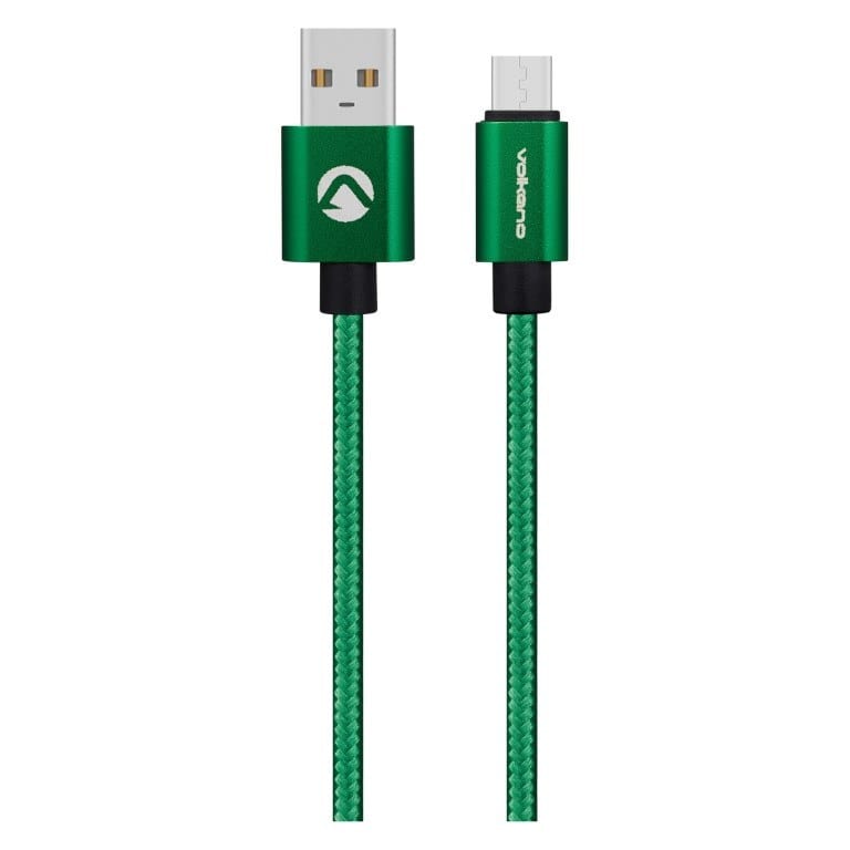 Volkano Fashion Series 1.8m Micro USB Charge and Data Cable Apple Green VK-20060-AGN