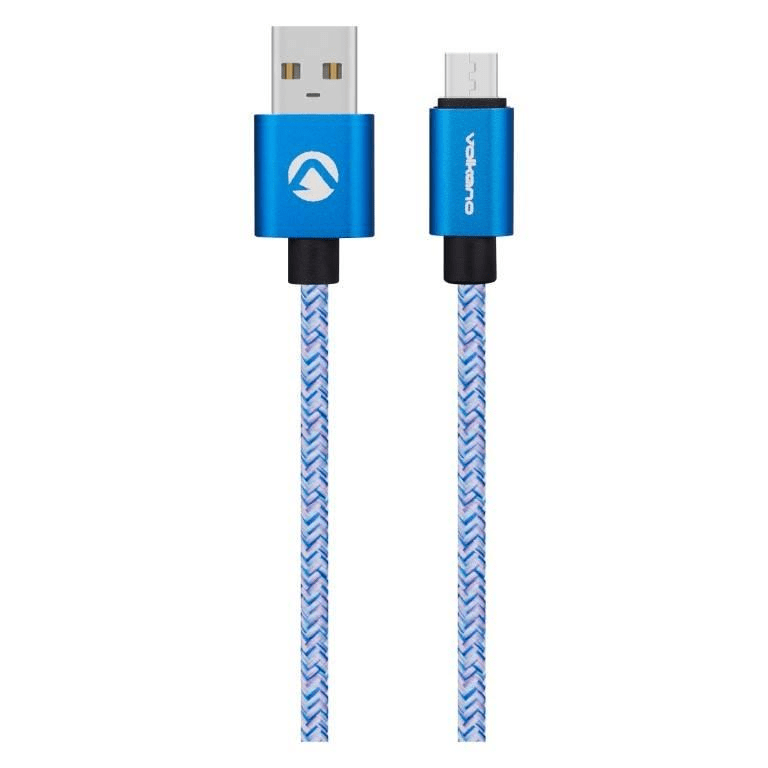 Volkano Fashion Series 1.8m Micro USB Charge and Data Cable Sky Blue VK-20060-SBL