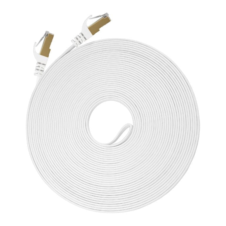 VolkanoX Giga Series 25m Cat 7 Ethernet Cable White with Gold Tips VK-20067-WT