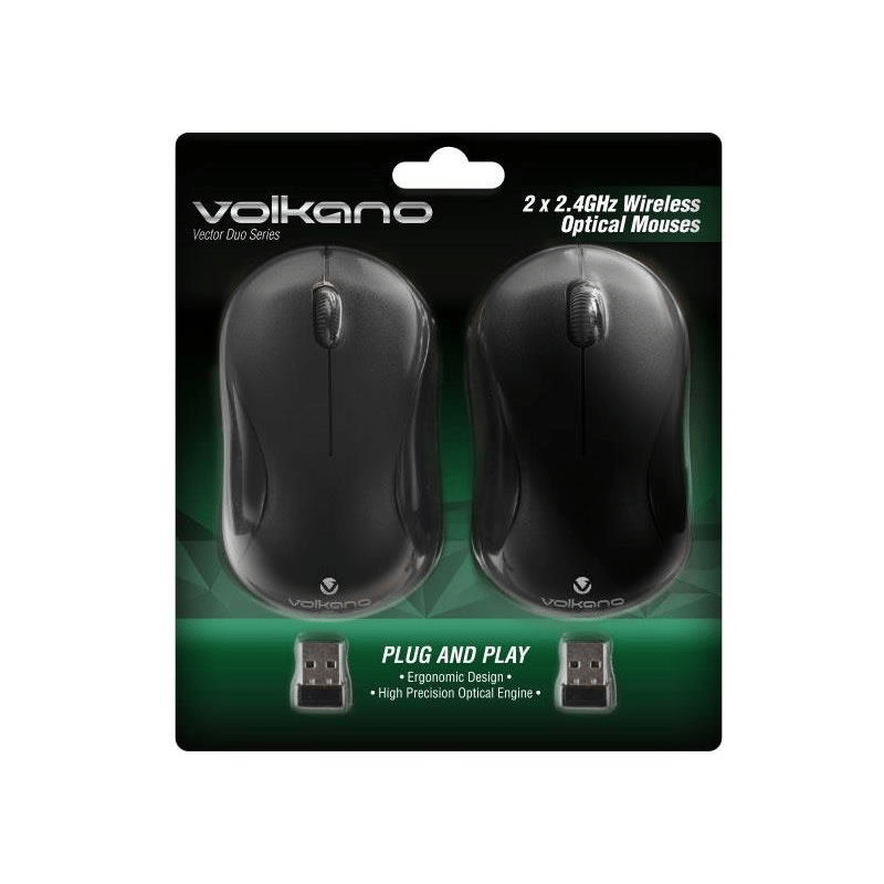 Volkano Vector Duo Series Wireless Mouse Black VK-20076-BK