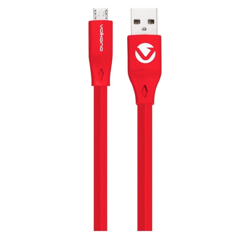 Volkano Slim Series 1.2m Micro USB Charge and Data Cable Red VK-20082-RD