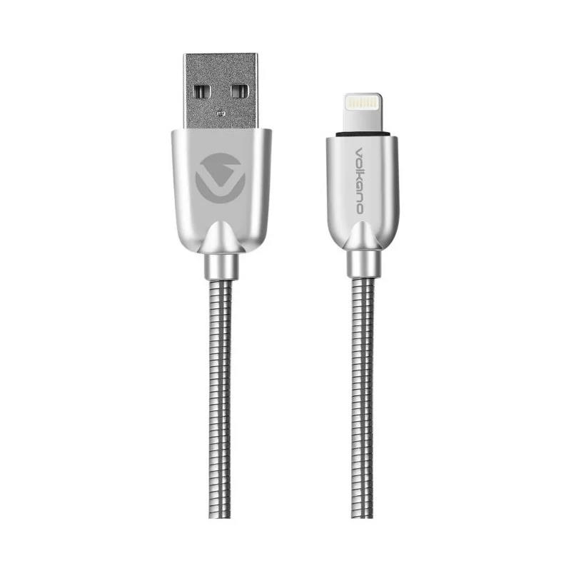 Volkano Iron Series Type-A to MFI Lightning Charge Cable 1.2m Silver VK-20094-SL(V2)